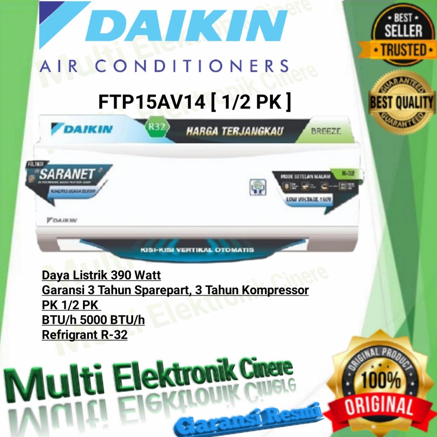AC Daikin 1/2 PK Breeze Standard FTP 15AV149