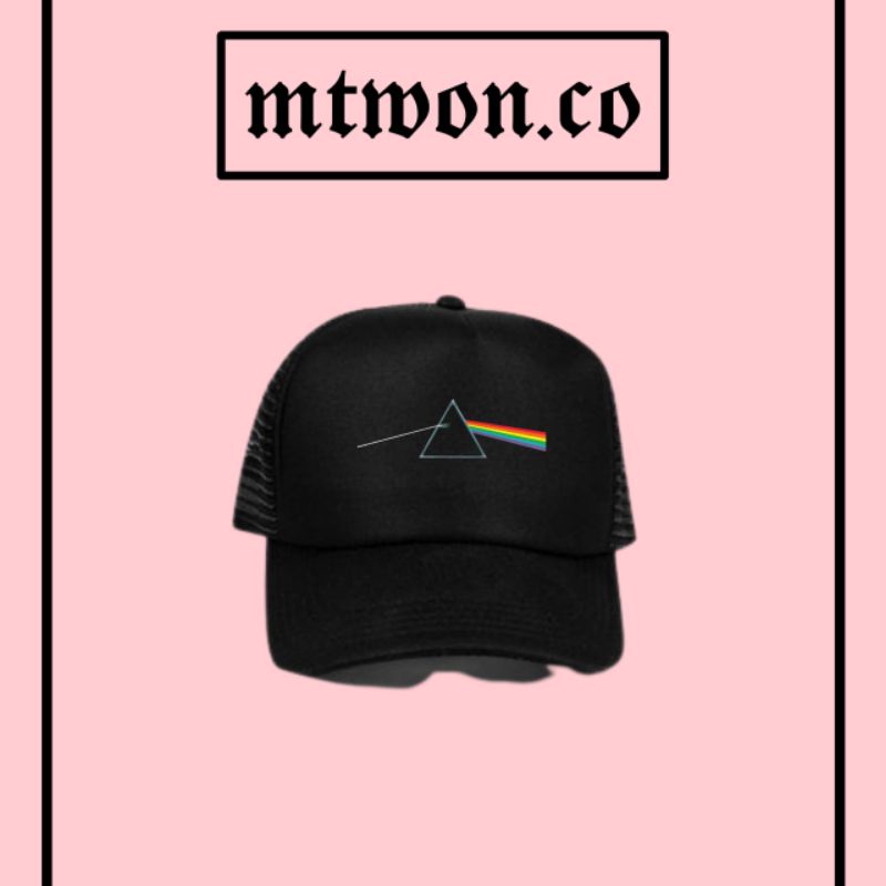 Snapback Topi PINK FLOYD rock metal logo / Trucker jaring hitam baseball caps pria wanita man women 