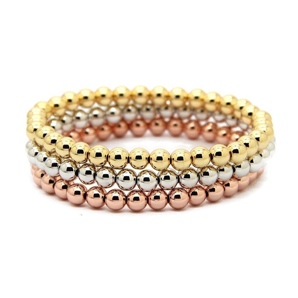 Hu Hu Hu Hu Hu Alat Bantu Pasang Kacamata♡ Gelang Rantai Manik-Manik Bola Bahan Tembaga Ukuran 4mm Untuk Dewasa