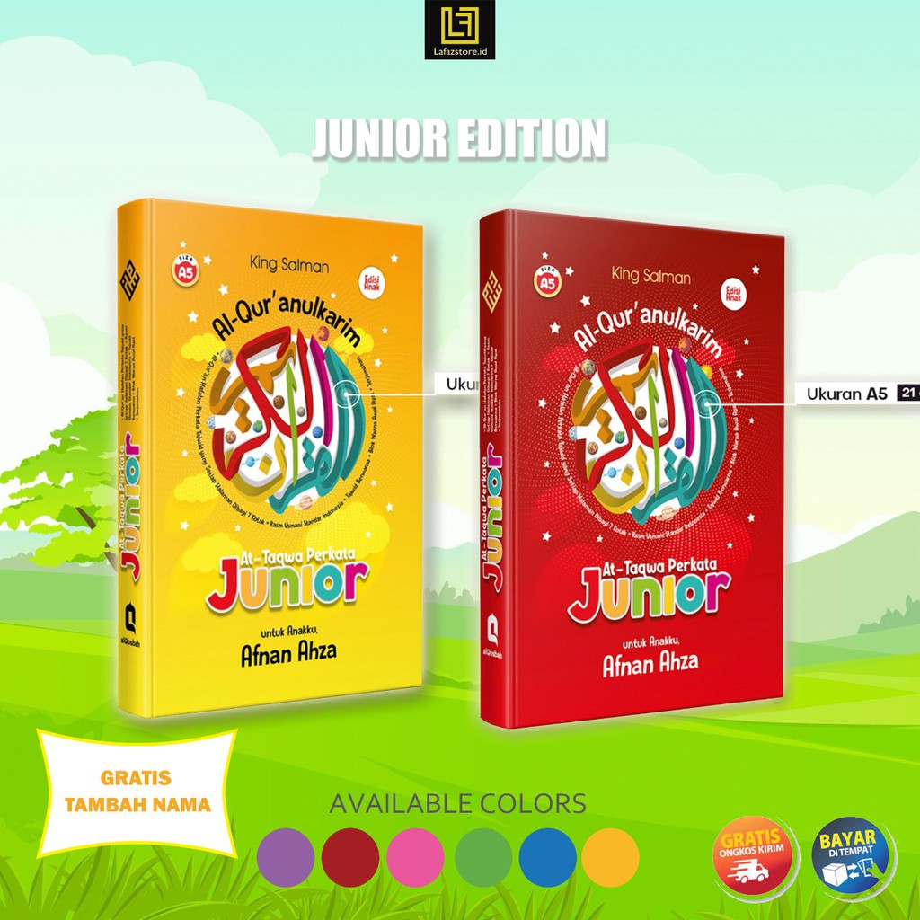 ALQURAN HAFALAN ANAK KING SALMAN JUNIOR CUSTOM NAMA BONUS JUZ AMMA