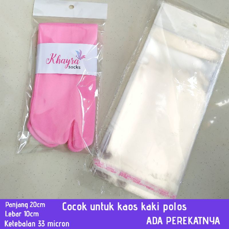 PLASTIK KAOS KAKI ISI 100 PCS ADA PEREKATNYA