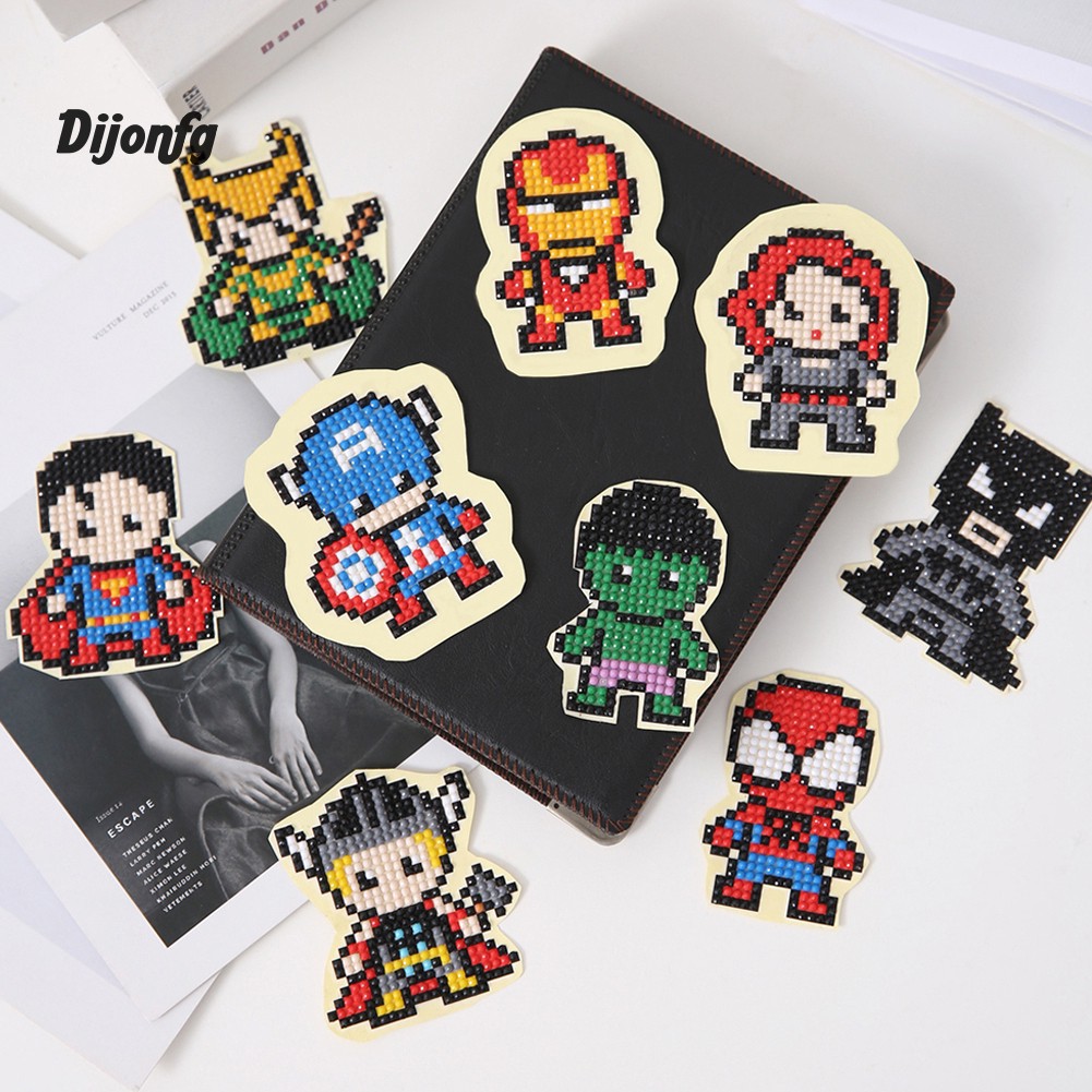 EGY 1 Set DIY Lukisan Diamond 5D Dengan Gambar Kartun Pahlawan Untuk Hiasan Dekorasi Rumah