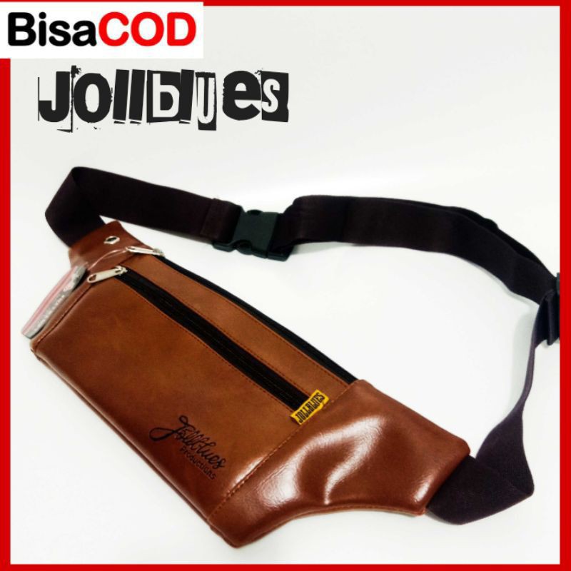 Tas Selempang Pria Bahan Kulit / Waistbag Cowok / Slingbag Pria Model