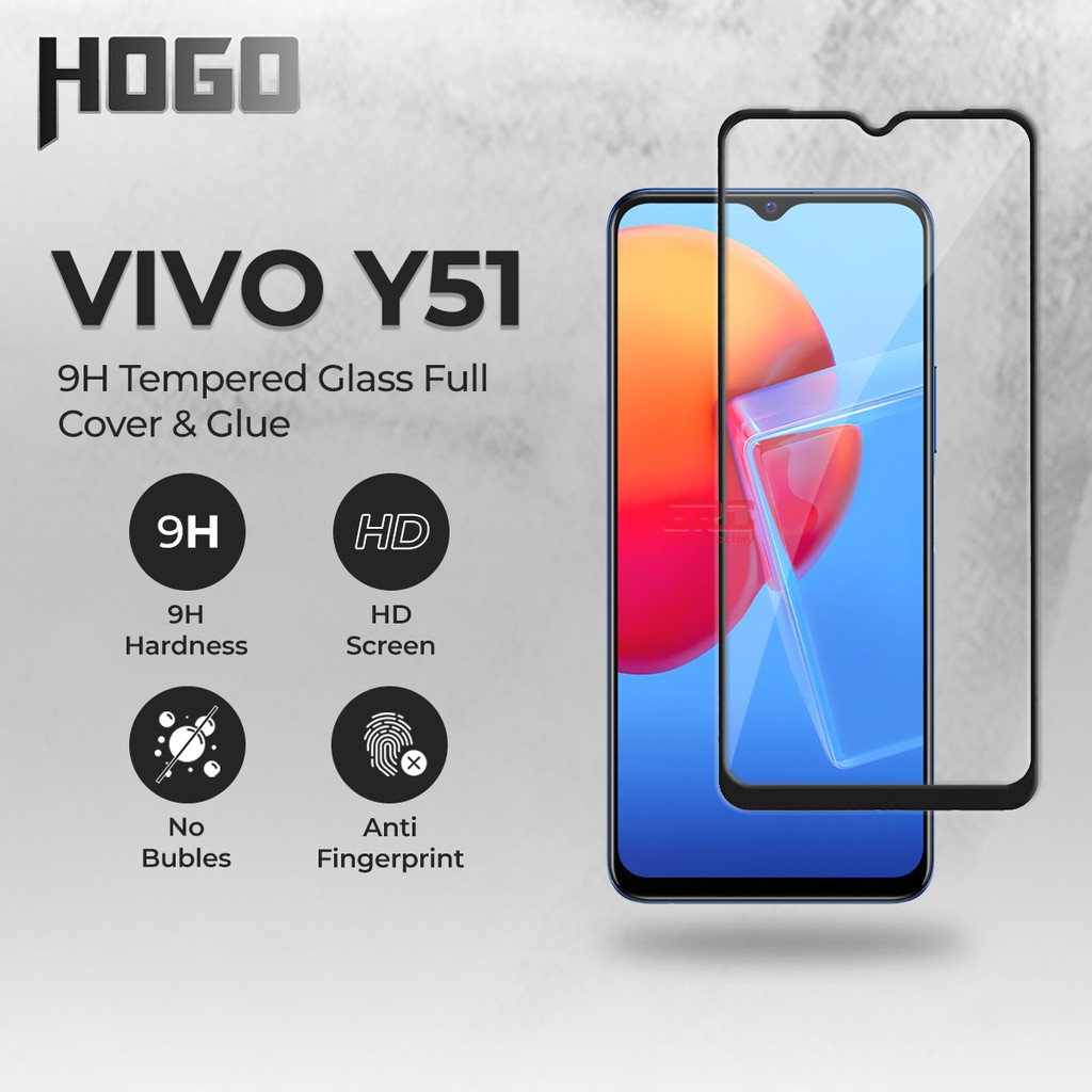 Tempered Glass VIVO Y51 HOGO Full Cover Anti Gores Kaca