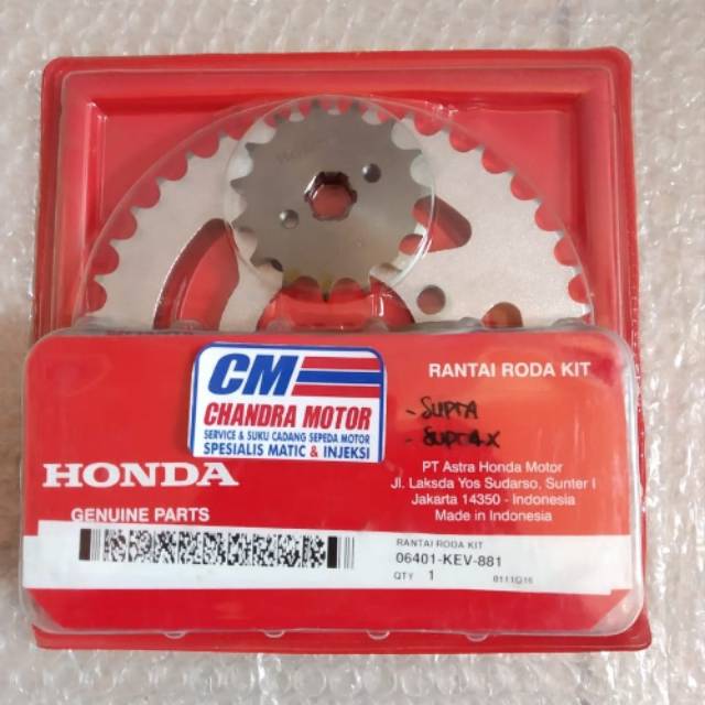 Gear rantai set supra supra x 100 Original HONDA AHM 06401-KEV-881