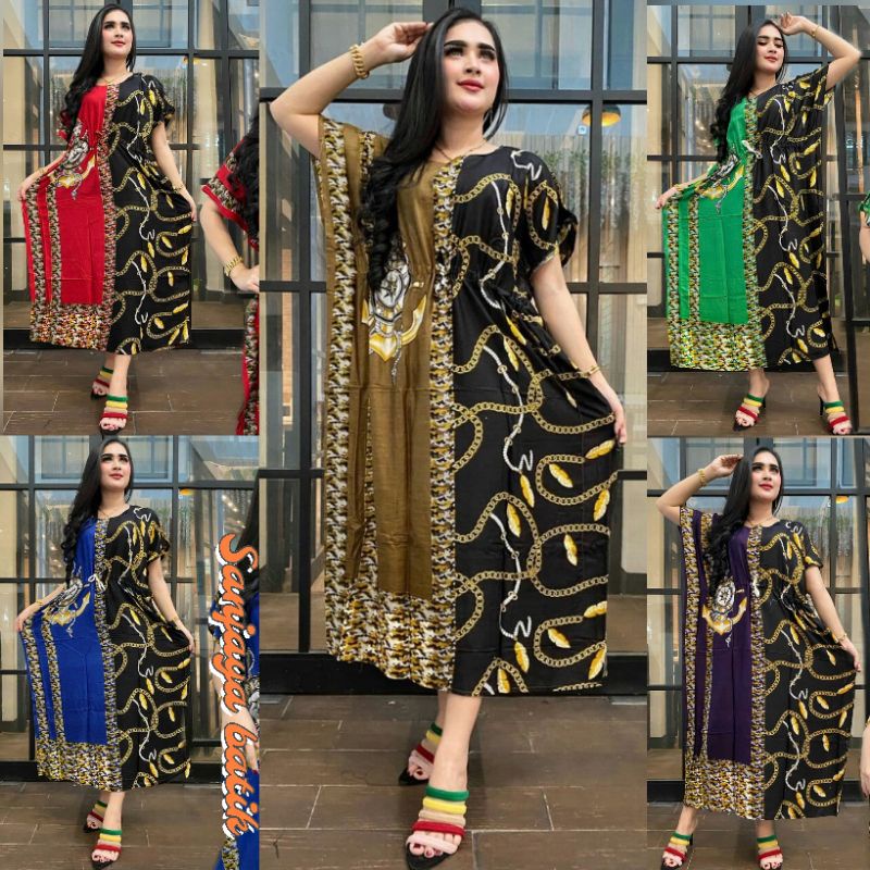 Daster Lowo Jumbo rantai Gewa Murah adem bumil asli pekalongan-WARNA ACAK