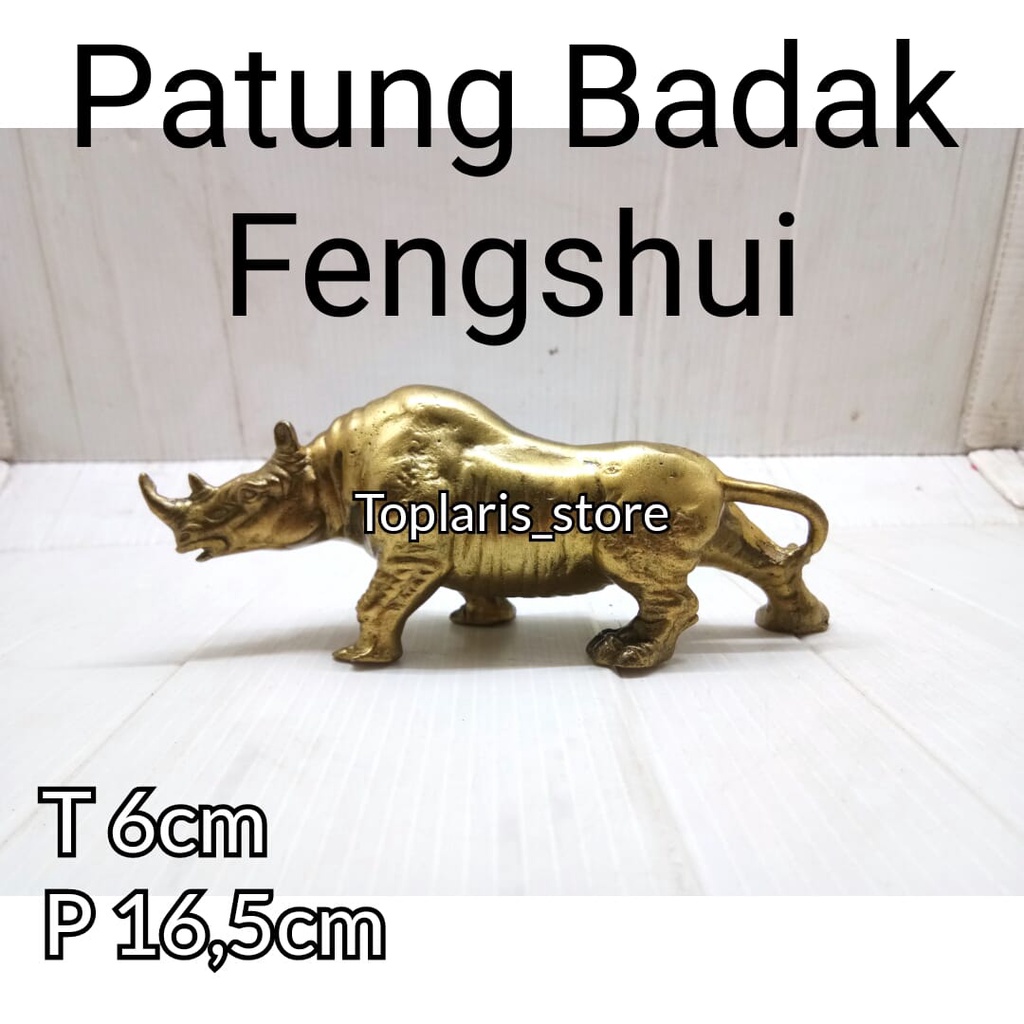 Patung Badak Kuningan Fengshui L16