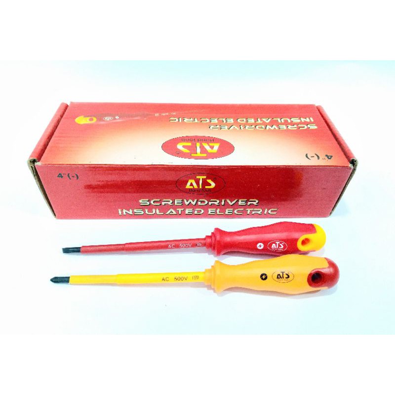 1 Set Obeng Listrik ATS 4 Inc Obeng Magnet Multifungsi PLUS/MINUS
