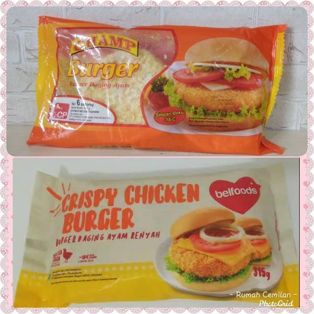 

Daging burger || burger ayam belfoods || champ burger || crispy chicken burger || isi 6 pcs