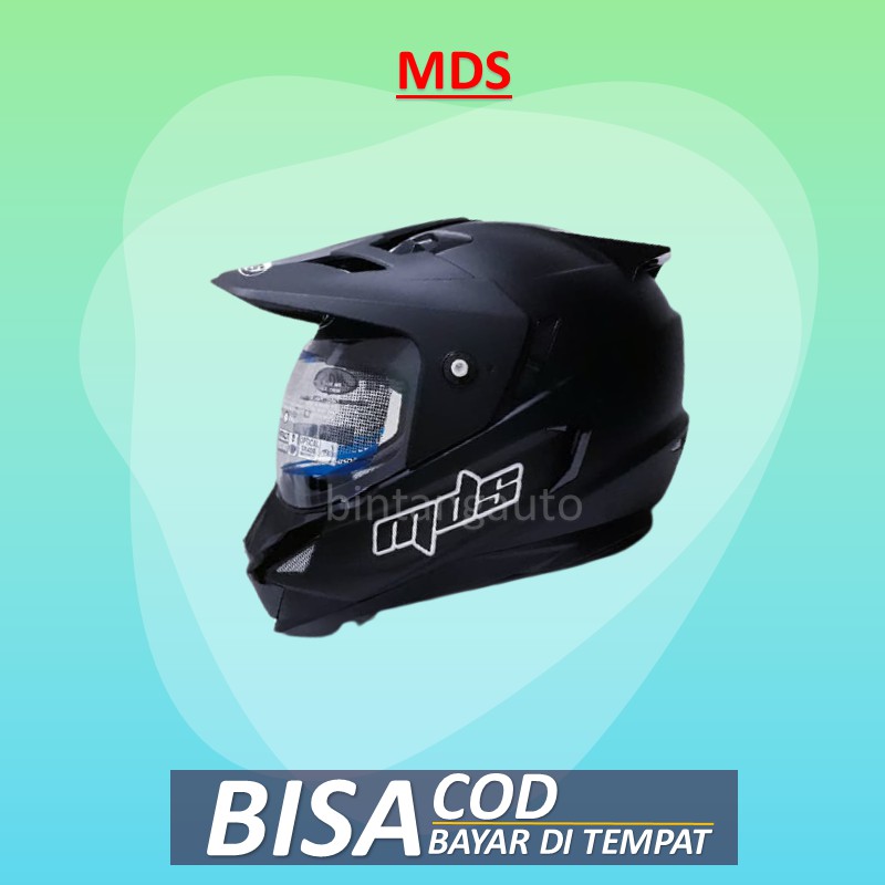 Helm Full Face  SuperMoto MDS Super PRO Black Doff