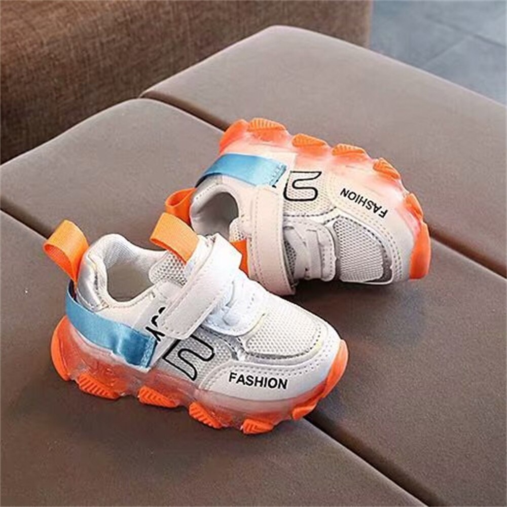 Sepatu Anak Laki Laki Sepatu Anak Perempuan Sepatu Sport Anak LED MOTIF 015 Casual Import