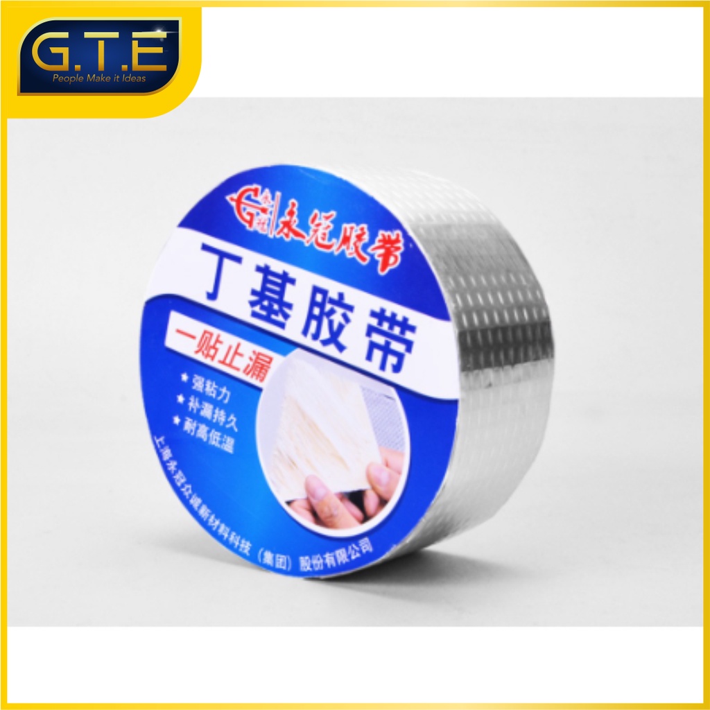 GTE | LAKBAN ANTI BOCOR ALUMINIUM BUTYL TAPE WATERPROOF TAHAN PANAS | Lakban ukuran 5x300cm / 5x500cm/10x500cm/15x500cm Anti panas Menambal Lubang