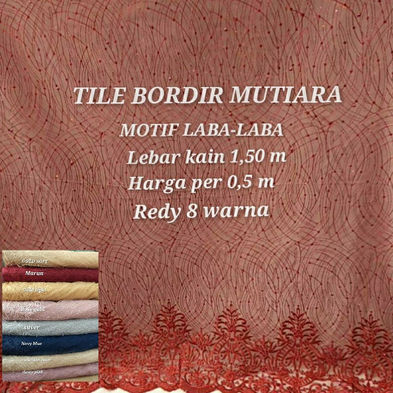 KAIN TILE AKAR MUTIARA/MOTIF PINGGIRAN/TILE AKAR/TILE 3D/TILE DOT