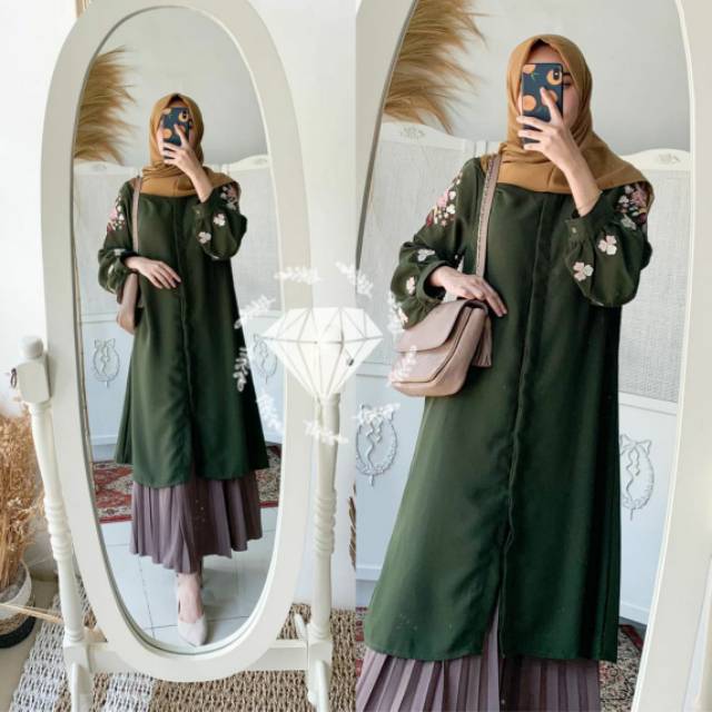 TUNIK JOANA BORDIR MOSCREPE (TUNIK ONLY)