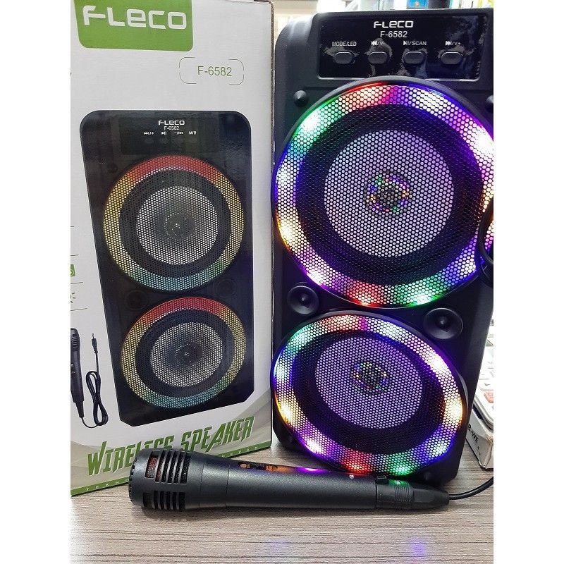 COD SPEAKER KARAOKE BLOETOOTH F 6582 BONUS MIC+REMOTE/SPEAKER MURAH FLECO/SALON KARAOKE BLOETOOTH PO