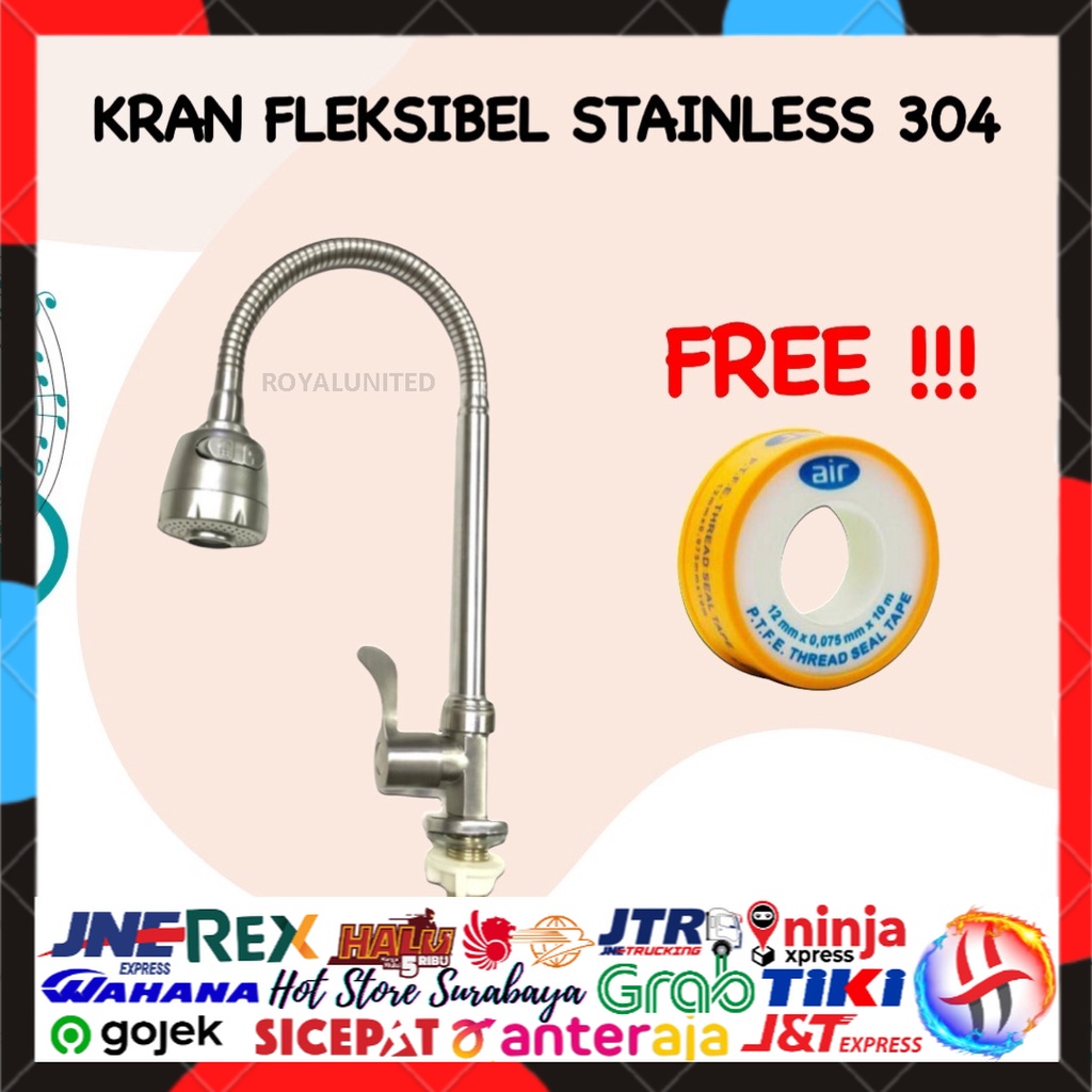 Keran Air Kran Air Keran Angsa Fleksible Sink Meja Cuci Piring Kran Origina SUS 304 BERKUALITAS