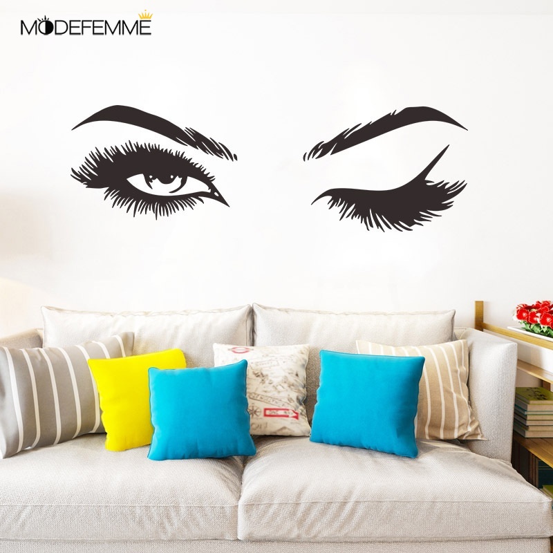 [ New Eyelashes Ethylene Propylene Wall Stickers Decoration For Living Room Bedroom Removable Decorative Painting ]