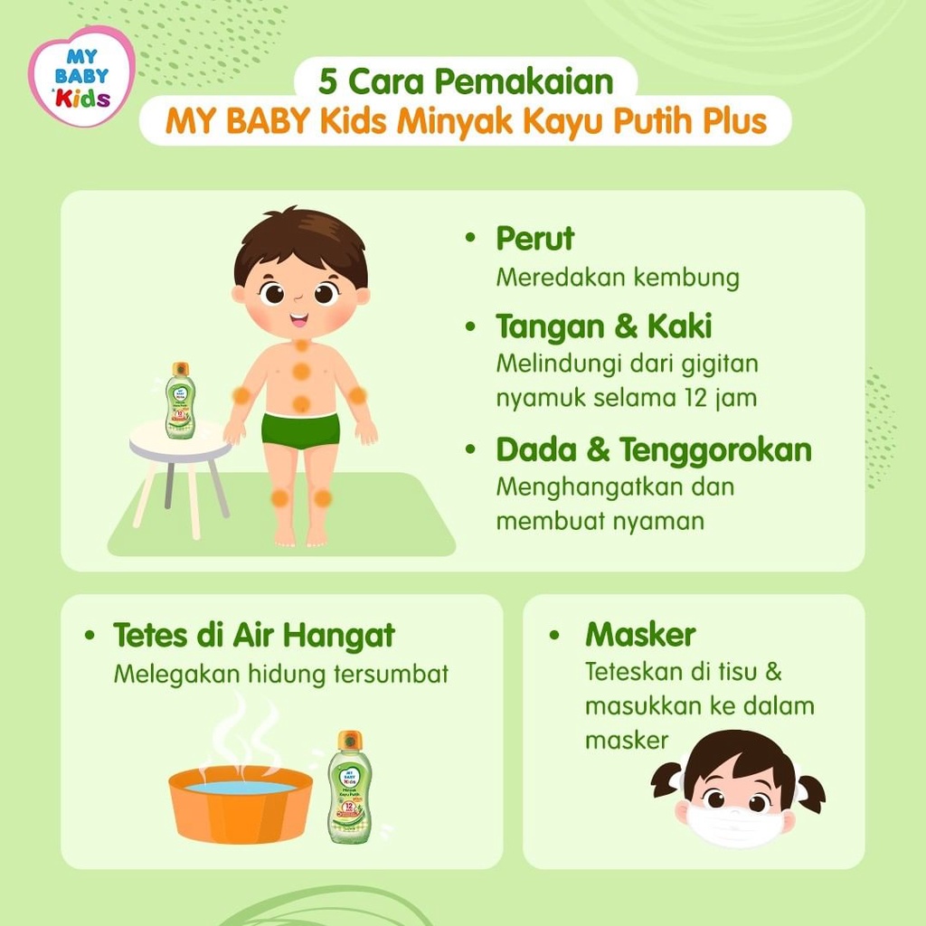 ★ BB ★ MY BABY Kids Minyak Kayu Putih Plus 12 Jam 60 ml - 90ml - 150ml - Minyak Kayu Putih Anak