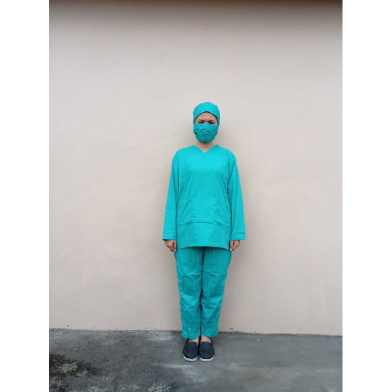 Baju Oka Lengan Panjang / ok swesi / Operasi Bisa Bordir / Baju Jaga Dokter Perawat Bidan