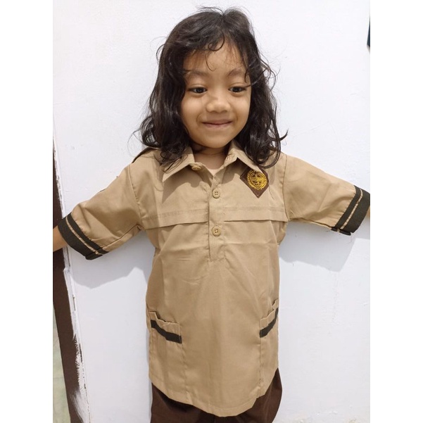 RB Baju Pramuka Lengan Pendek SD Siaga coklat susu
