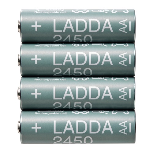 LADDA Baterai yg dapat diisi ulang AA 2450 mAh 4 pcs