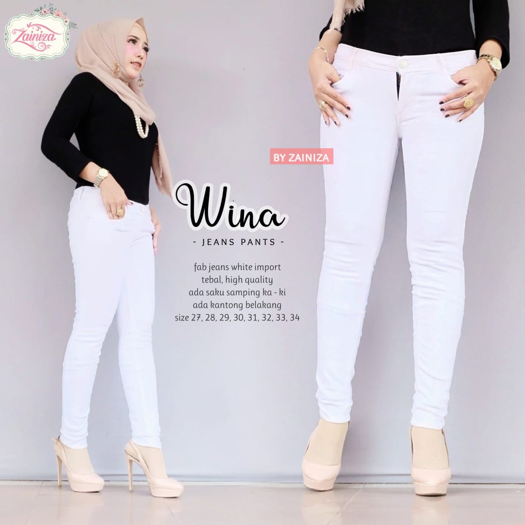 CELANA JEANS PUTIH - CELANA DENIM PUTIH - CELANA PUTIH WANITA - CELANA PANJANG WANITA