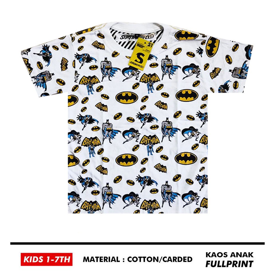 kaos anak batman full print terlaris / kaos distro batman full print