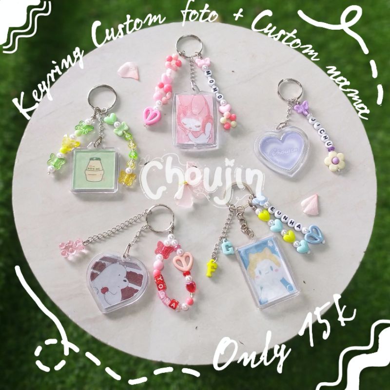 KEYRING CUSTOM FOTO & NAMA / GANTUNGAN KUNCI CUSTOM