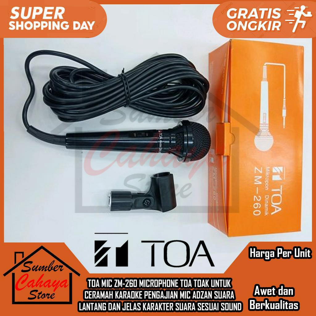 TOA MIC ZM 260 Microphone Masjid Pengajian Ceramah Karaoke Vokal Audio Undangan Mikropon Dinamik Pro