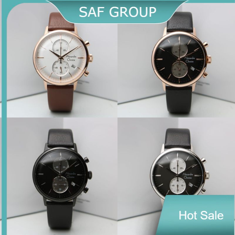 JAM TANGAN PRIA ALEXANDRE CHRISTIE AC 6572 / AC6572 LEATHER ORIGINAL by plp