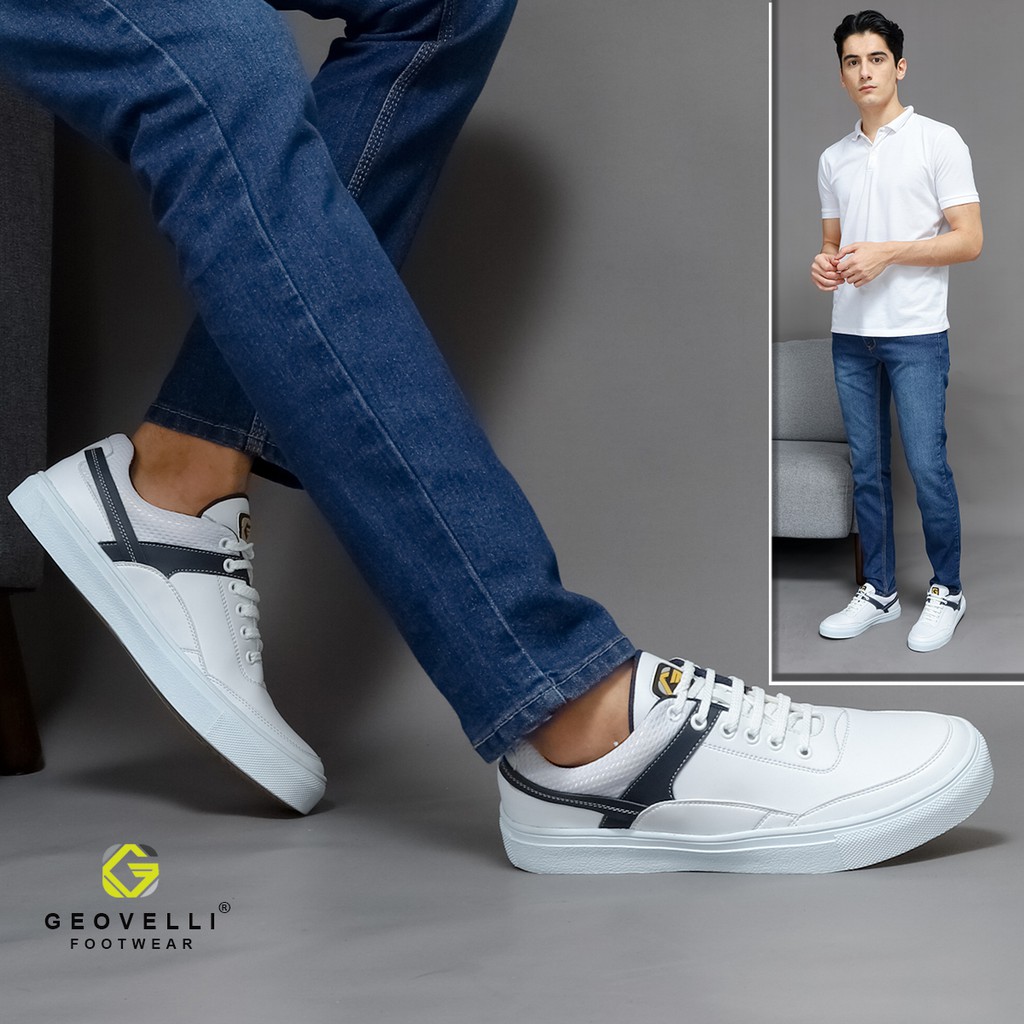 Sepatu Pria Sneakers Lokal Sepatu Olahraga Trendy Original Gvl Geovelli High Quality FULL WHITE