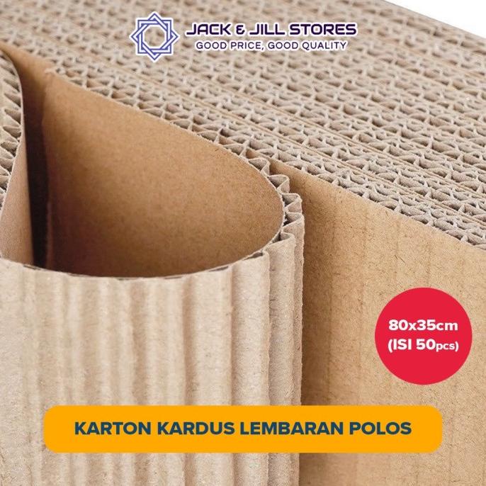 

KARTON KARDUS LEMBARAN POLOS UKURAN 80X35CM ( ISI 50PCS )