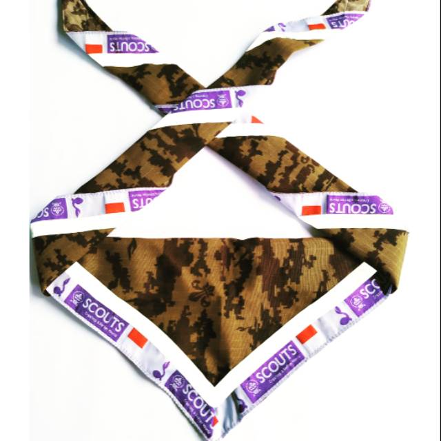 Wosm bordir bukan sablon scarf Pramuka loreng