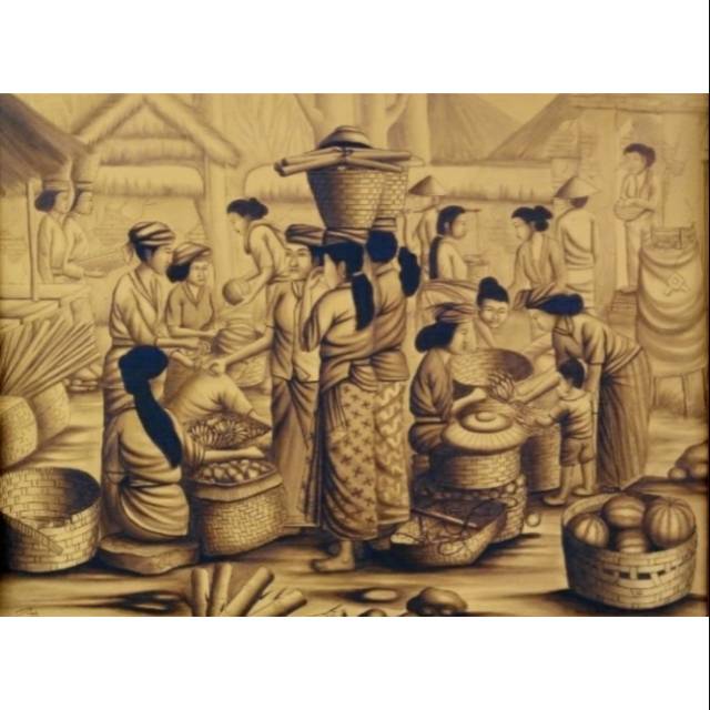 Lukisan pasar | Lukisan tradisi | Lukisan Bali |  Lukisan indah | Lukisan antik