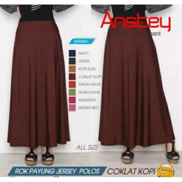 Rok payung jersy wanita // Rok jersy payung // Rok jersy murah //rok jumbo payung // bb 50-75kg-4