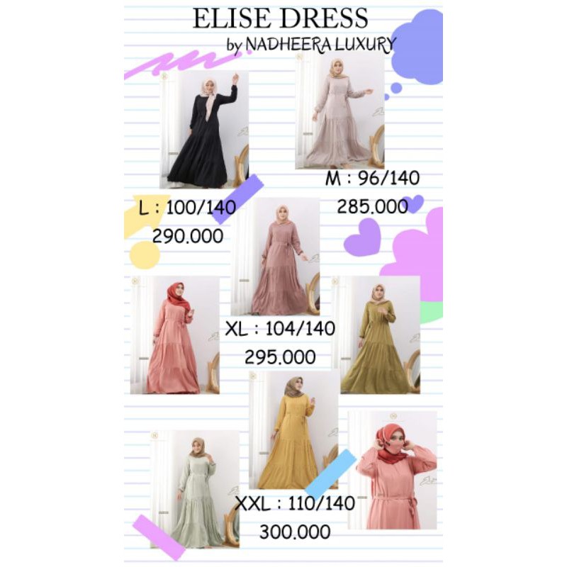 Elise Dress By Nadheera Luxury (Free Mask dan Hijab)