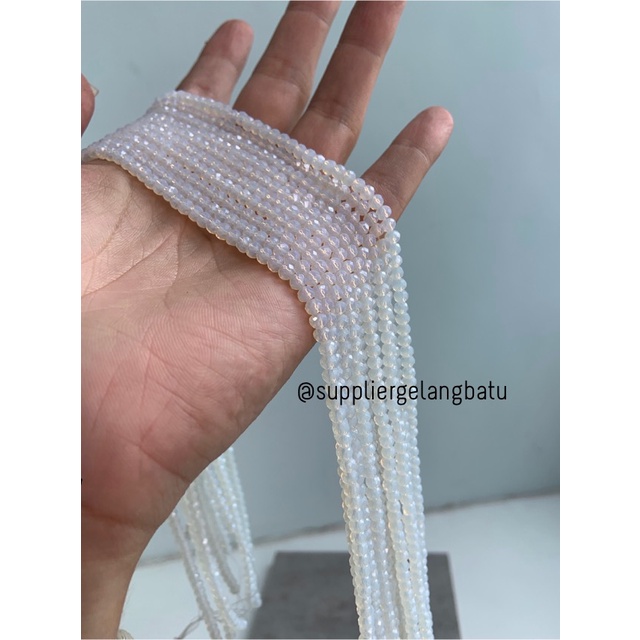 Crystal Ceko kilap 4mm barjad api moonstone opalite bahan perhiasan