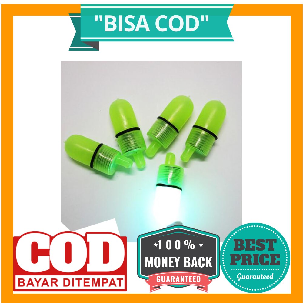 BISA COD Gmarty Lampu LED Bell Pendeteksi Ikan untuk Kail Pancing 10 PCS - Q0142 - Green