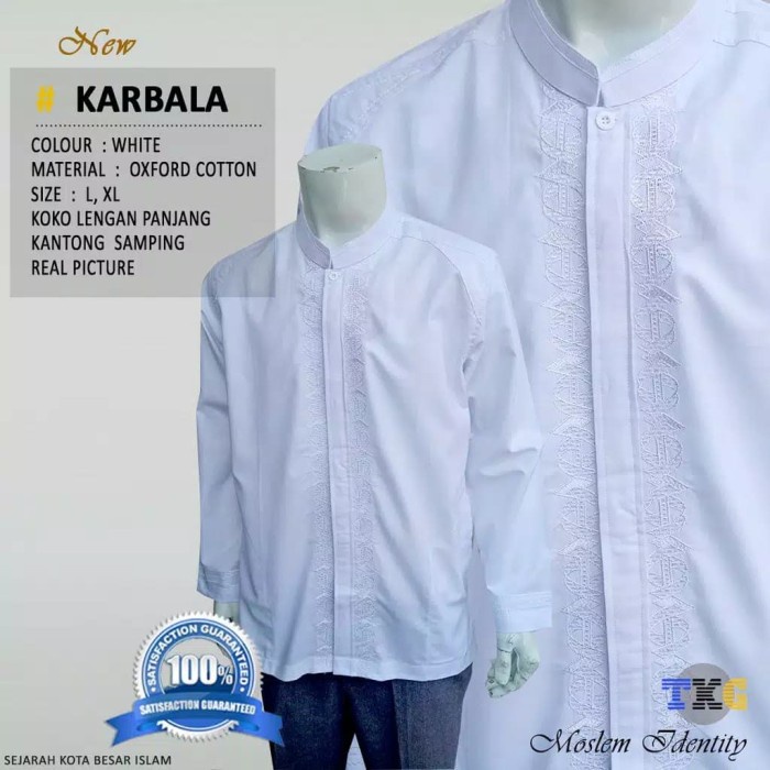 Baju koko Pria Dewasa Remaja PROMO  Baju Koko Setelan Putih Lengan Panjang Bahan Katun Super original lebaran import Kekinian