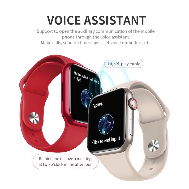 COD✅ HI Watch Series 7 SmartWatch 1.75HD Bluetooth Custom Wallpaper Heart Rate Blood Pressure Monitor Wireless Charge Spin Button Sport Smart Watch   W26