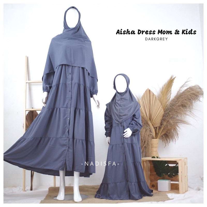 MINI AISHA DRESS ANAK GAMIS COUPLE MOM AND KIDS