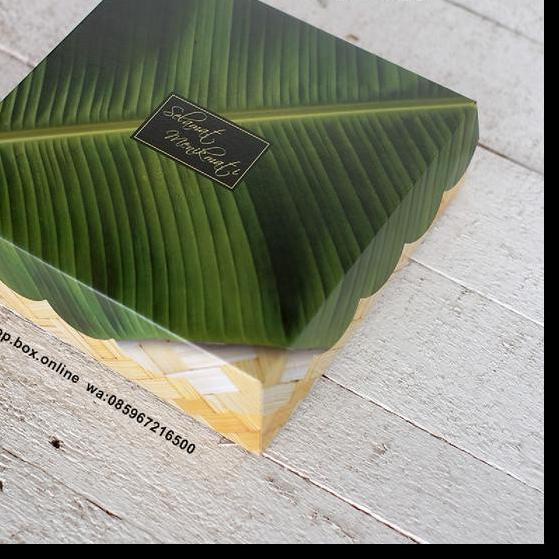 ➸ 50Lembar Dus Nasi/ Dus Snack / Box Nasi R10 Daun Besek Kotak Nasi R10B 22X22 Box Nasi ♨