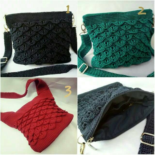 Tas rajut wanita crocodile