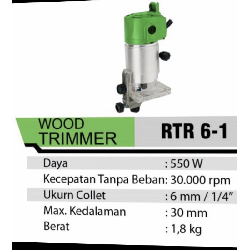 Mesin Trimmer RYU - Wood Trimmer RTR6-1 - Trimer RTR 6-1 Mesin Profil Kayu Router Kecil