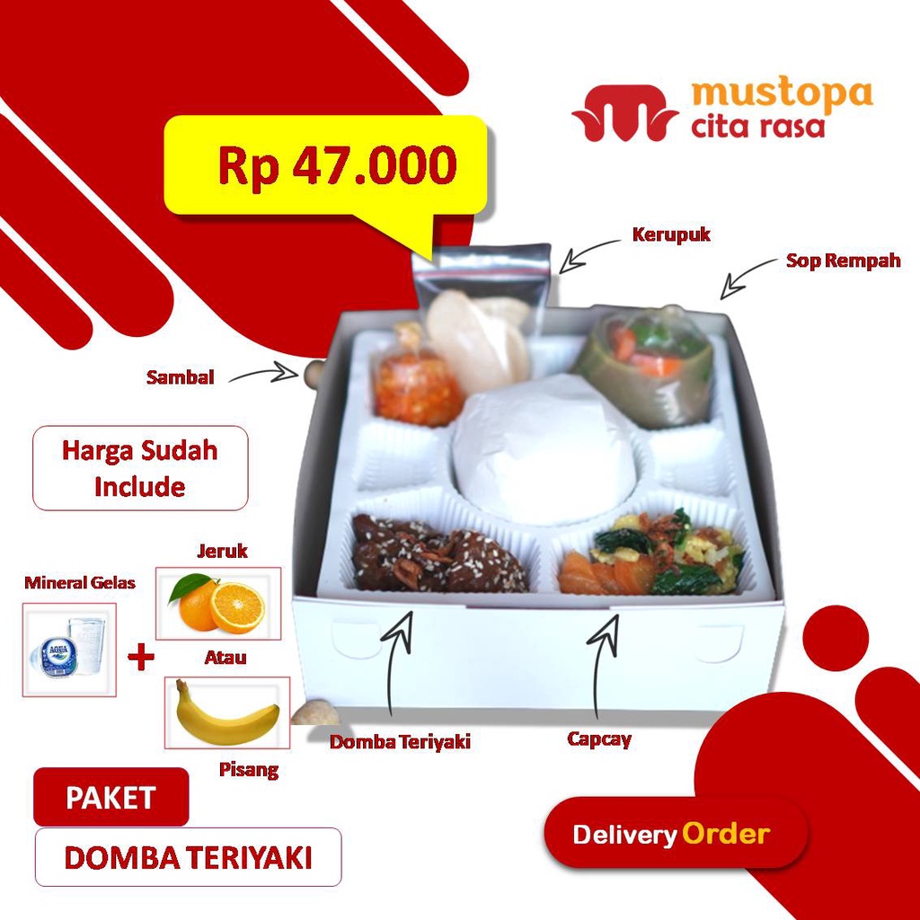 

Nasi Kotak - Kambing / Domba Teriyaki - Mustopa Cita Rasa