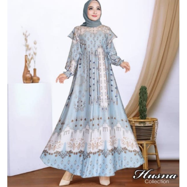 Mula Store - Gamis Maxmara Lux Kembang Api - Gamis Melayu Premium - Gamis Busui Dress - Gamis Acara 