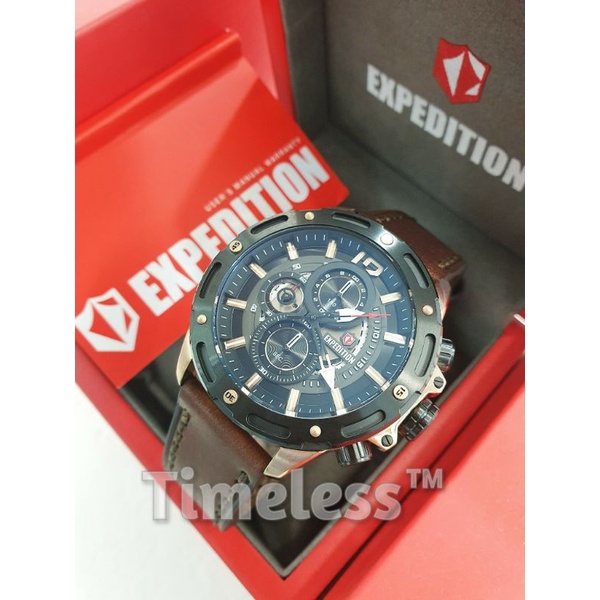 Jam tangan pria expedition E 6760 M Rosegold Black