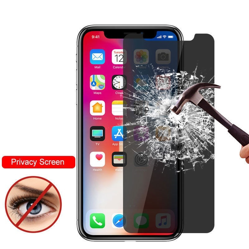 Pelindung Layar Tempered Glass Anti Spy For Iphone X Xr Xs Max 6 7 8 Plus 12 Pro