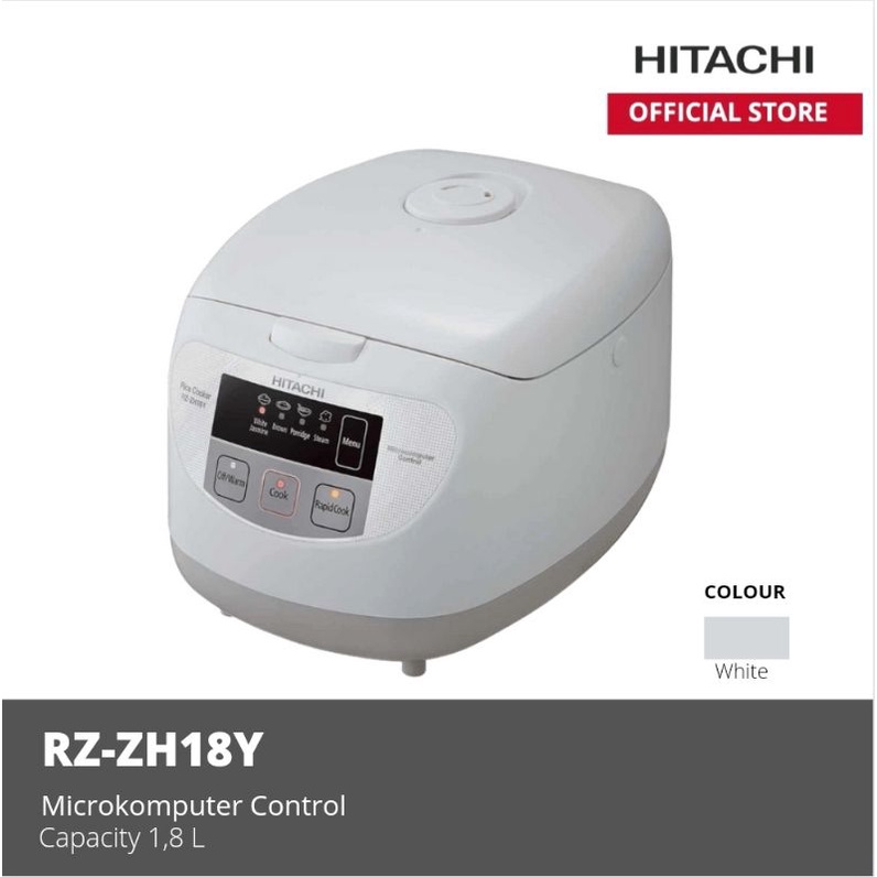 HITACI RICE COOKER  RZ-ZH18Y White 1,8 litter