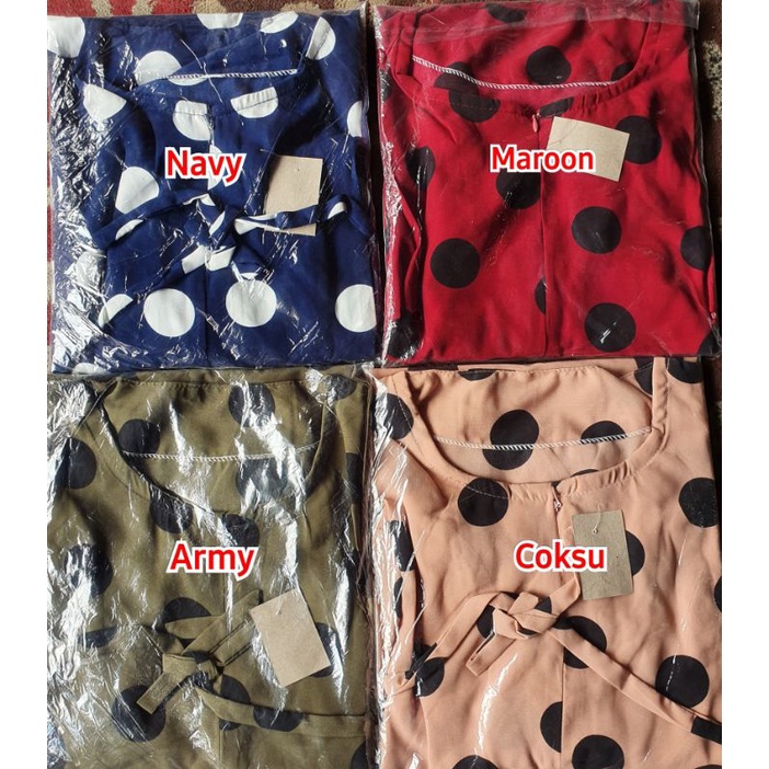 Baju Tunik Dewasa Motif Polkadot